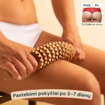 Celiulitui ir kūno stangrinimui padedantis medinis masažinis volelis