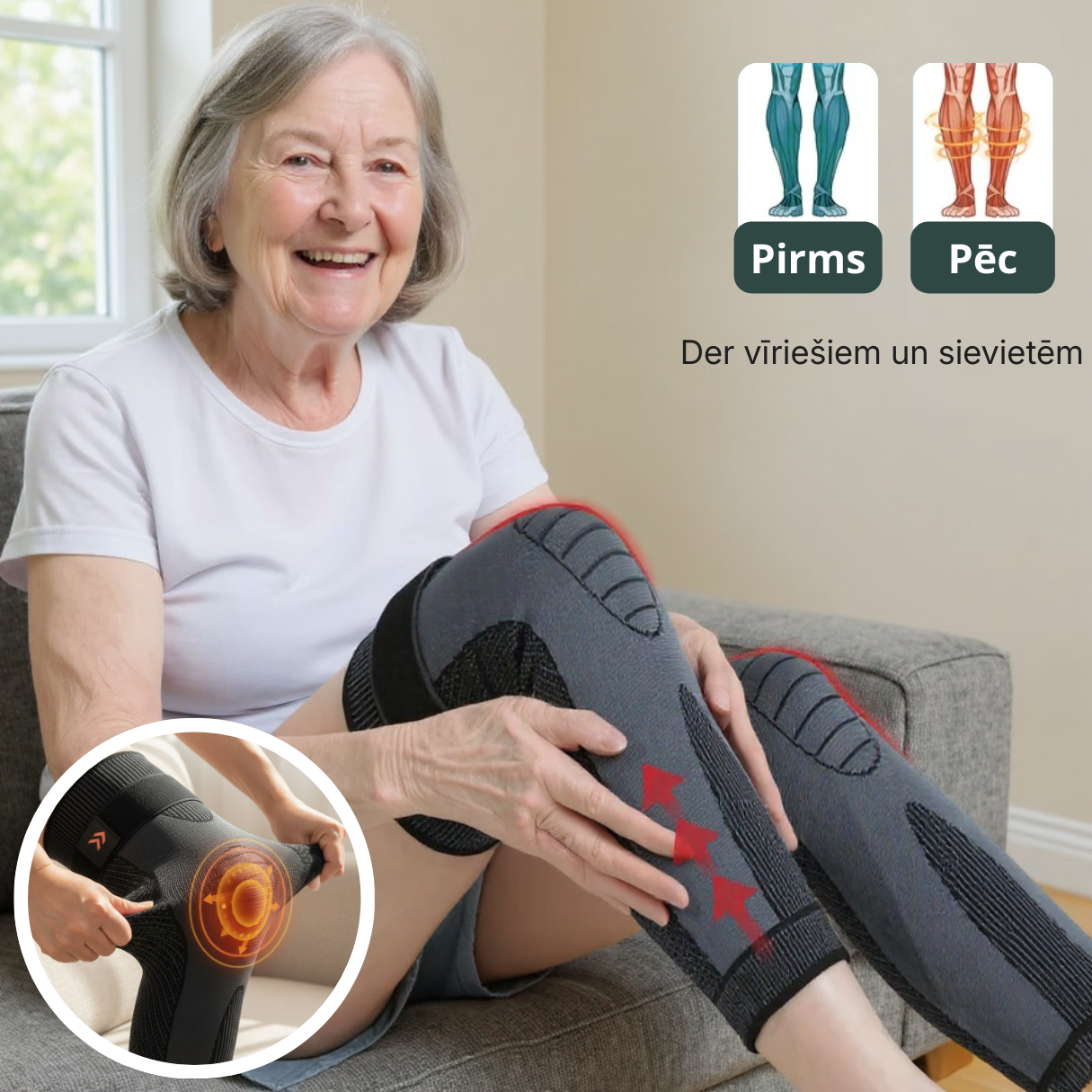 Magnētiskā 360° ceļgala saite — ātri mazina sāpes un atgriež brīvību (1 gab)